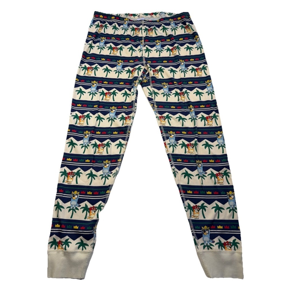 Hanna Andersson x Bluey Palm Tree Print Pajamas Pants Sz XL Adult Organic Cotton